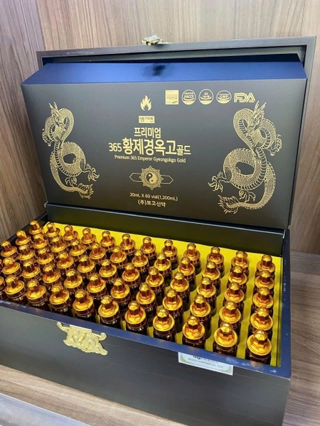 Tinh Chất Đông Trùng Hạ Thảo Hàn Quốc Premium 365 Emperor Gyeongokgo Gold 60 Ống Hộp 2 Rồng Cao Cấp