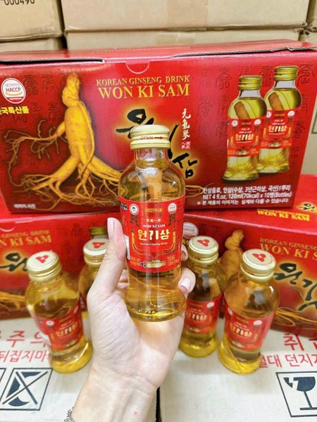NƯỚC HỒNG SÂM NGUYÊN CỦ WON KI SAM KOREAN GINSENG DRINK - hộp 10 chai