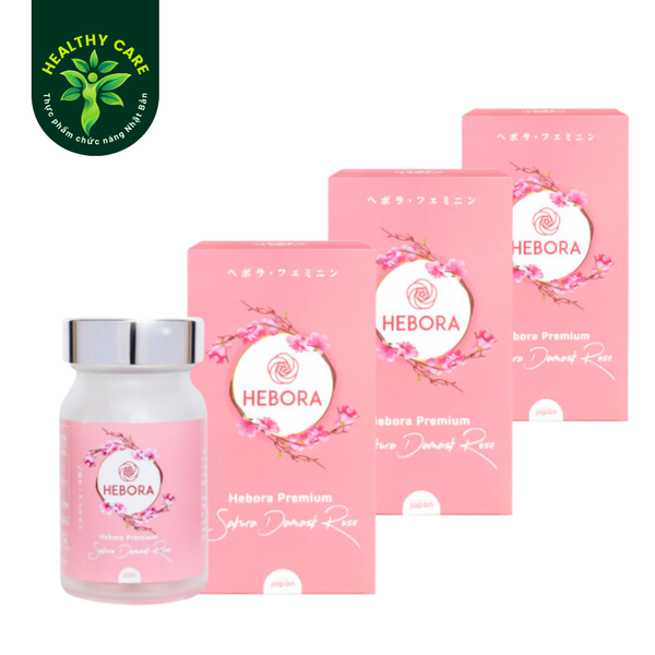 Combo 3 Hộp Viên Uống Tỏa Hương Hebora Premium Sakura Nhật Bản 60 Viên