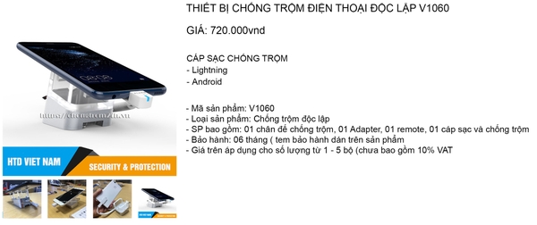 Bộ chống trộm trưng bày điện thoại dạng độc lập V1060