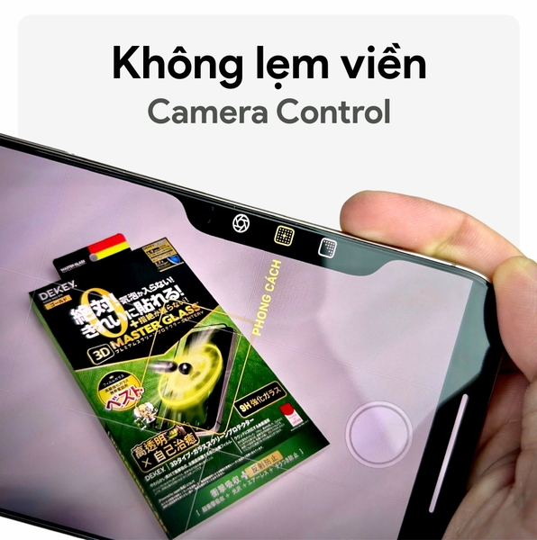 Miếng dán cường lực có khung trợ dán DEKEY 3D Master Glass Sentery (trong suốt) cho iPhone