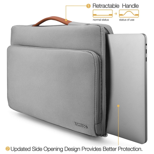 TÚI XÁCH CHỐNG SỐC TOMTOC (USA) BRIEFCASE MACBOOK PRO 14 /AIR 13 A14-C02