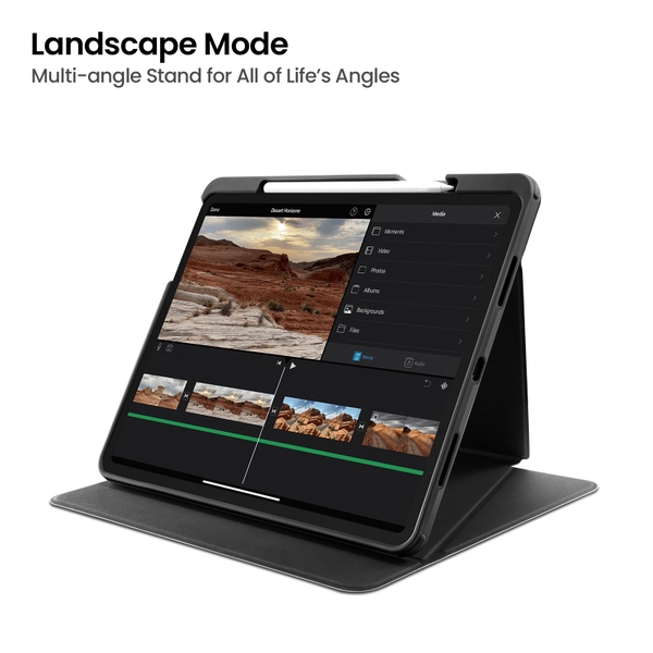 Bao da Tomtoc Vertical từ tính đa góc Inspire Tri-Mode cho iPad Pro 12.9 inch 2021 B02-008