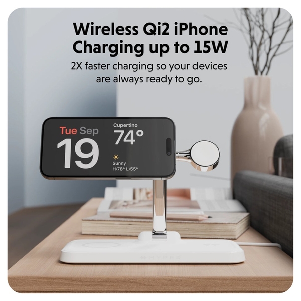 Bộ Sạc Không Dây HYPERJUICE NEXT QI2 Magnetic Charging Stand 4-IN-1 Portable & Travel (Kèm Sạc 45W) – HJ3004WHGL