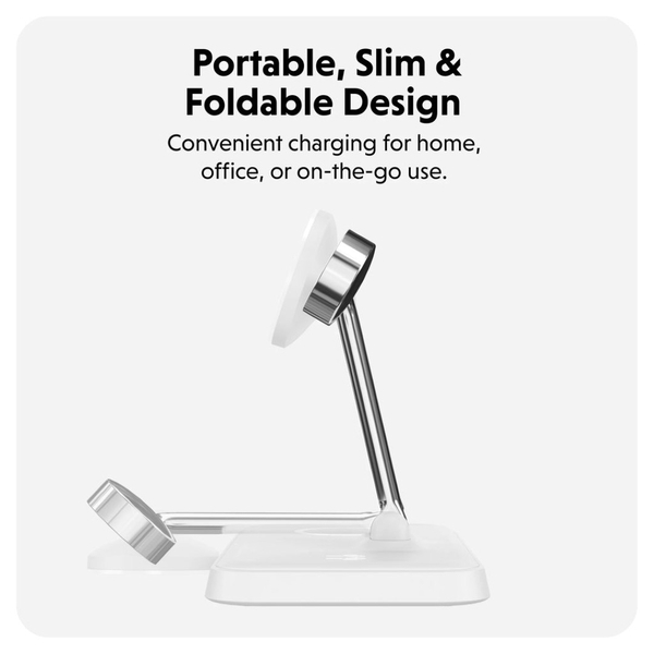 Bộ Sạc Không Dây HYPERJUICE NEXT QI2 Magnetic Charging Stand 4-IN-1 Portable & Travel (Kèm Sạc 45W) – HJ3004WHGL