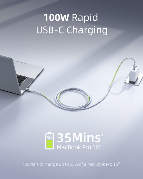 CÁP INNOSTYLE POWERFLEX USB-C TO C 2M 100W/10GBPS 4K/60HZ ICC200AL