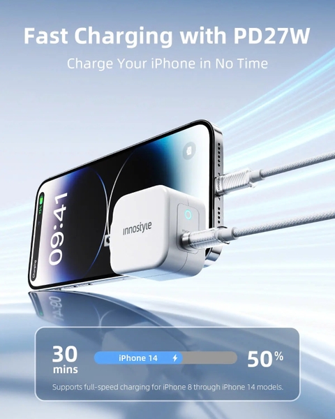 Cáp INNOSTYLE USB-C To Lightning Crystalshine 1.5M SCL150
