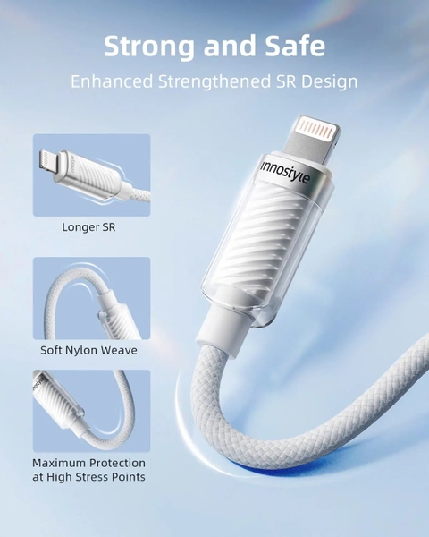 Cáp INNOSTYLE USB-C To Lightning Crystalshine 1.5M SCL150