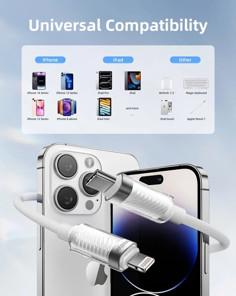Cáp INNOSTYLE USB-C To Lightning Crystalshine 1.5M SCL150