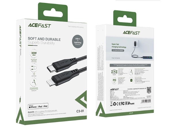 Cáp ACEFAST Type C to Lightning (1.2m) - C3-01