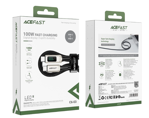 Cáp ACEFAST Type C to Type C 100W (2m) - C6-03