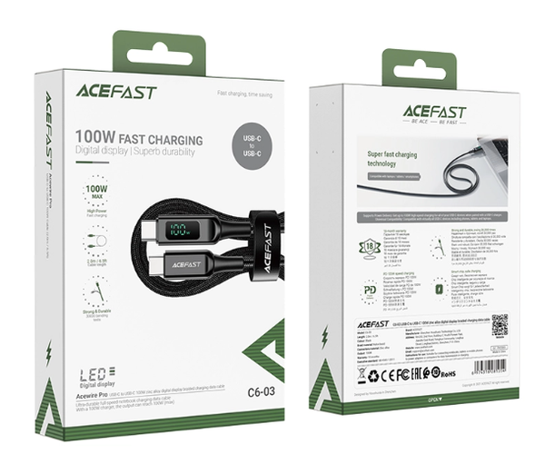 Cáp ACEFAST Type C to Type C 100W (2m) - C6-03