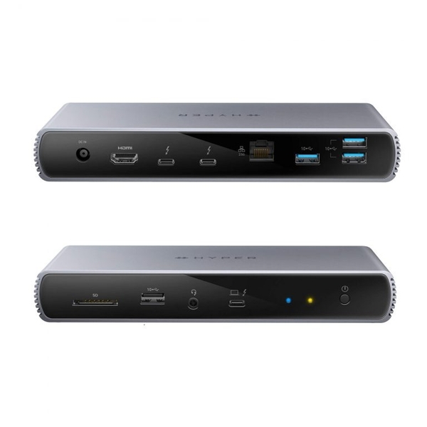 DOCK HUB HyperDrive Thunderbolt 4 Station kèm sạc nguồn 135W + cáp Thunderbolt 4 (2.3FT/0.7M) HDTB4D