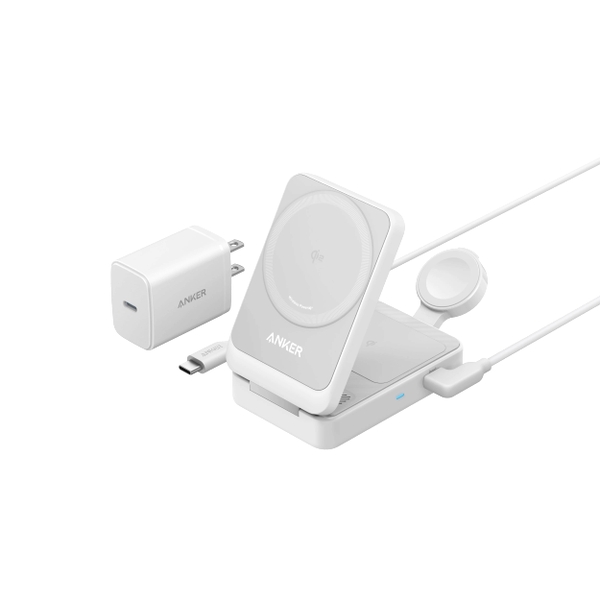 Đế Sạc Không Dây 3 in 1 Anker MagGo 15W Qi2 A2557 (Kèm Cáp Và Củ Sạc 40W)