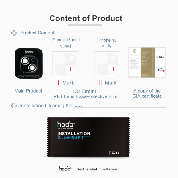 Miếng dán bảo vệ camera HODA Sapphire cho iPhone 13 và 13 Mini