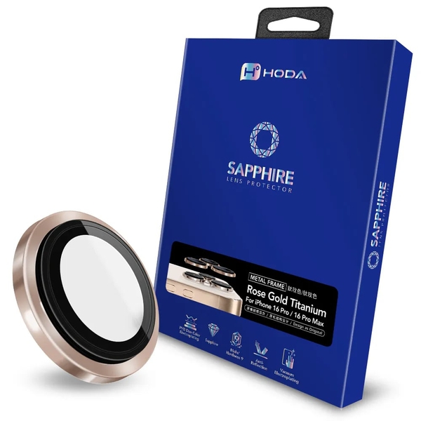 Miếng dán bảo vệ camera HODA Sapphire cho iPhone 16 Pro và 16 Pro Max