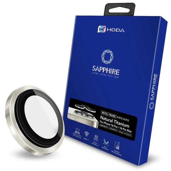 Miếng dán bảo vệ camera HODA Sapphire cho iPhone 16 Pro và 16 Pro Max