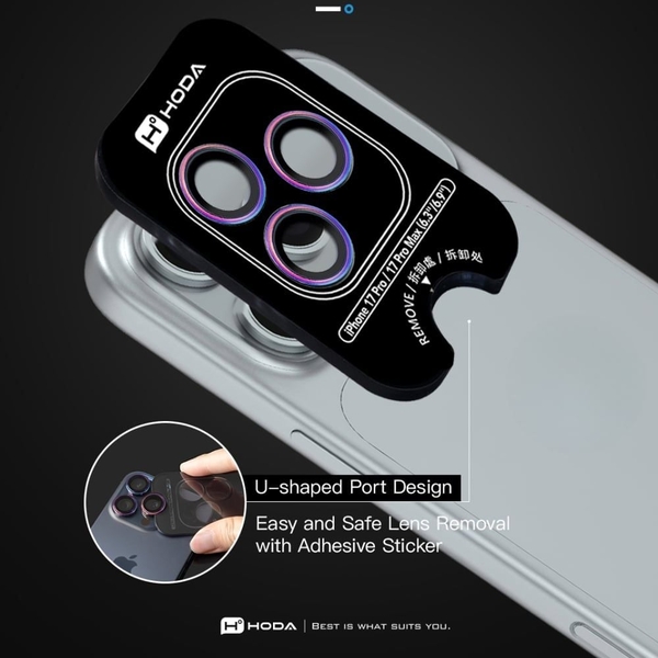 Miếng dán bảo vệ camera HODA Sapphire cho iPhone 17 Pro và 17 Pro Max