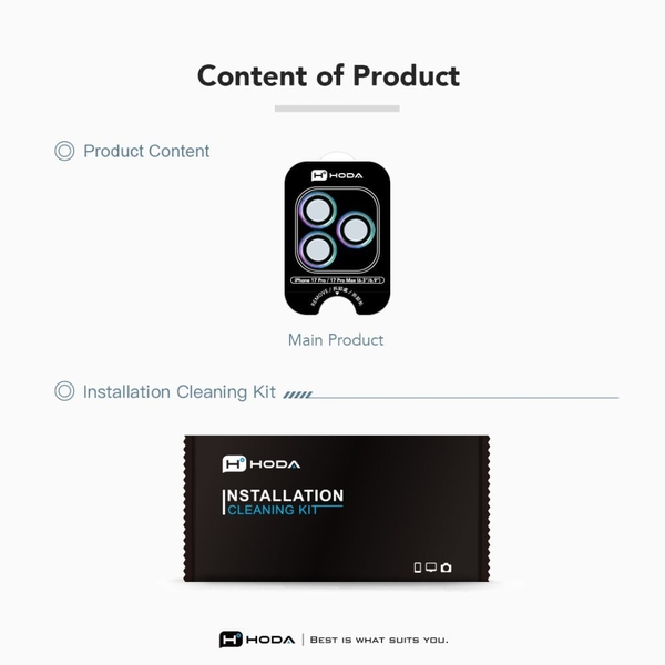 Miếng dán bảo vệ camera HODA Sapphire cho iPhone 17 Pro và 17 Pro Max