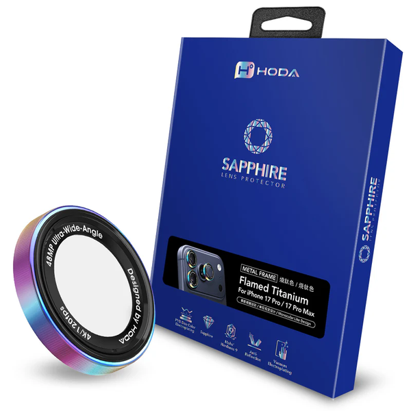 Miếng dán bảo vệ camera SLR HODA Sapphire cho iPhone 17 Pro và 17 Pro Max (Monocular Like Design)