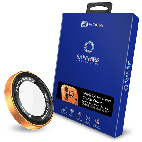 Miếng dán bảo vệ camera SLR HODA Sapphire cho iPhone 17 Pro và 17 Pro Max (Monocular Like Design)