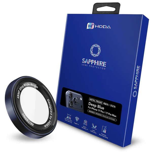 Miếng dán bảo vệ camera SLR HODA Sapphire cho iPhone 17 Pro và 17 Pro Max (Monocular Like Design)