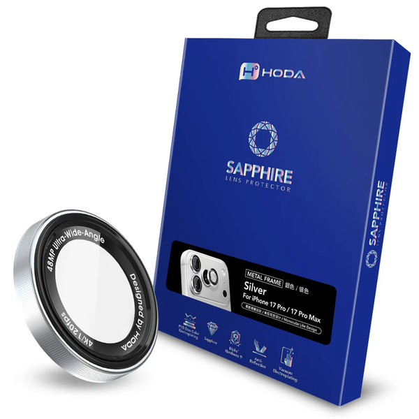 Miếng dán bảo vệ camera SLR HODA Sapphire cho iPhone 17 Pro và 17 Pro Max (Monocular Like Design)