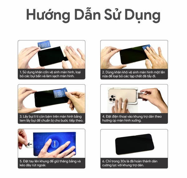 Miếng dán cường lực có khung trợ dán DEKEY 3D Master Glass Sentery (trong suốt) cho iPhone