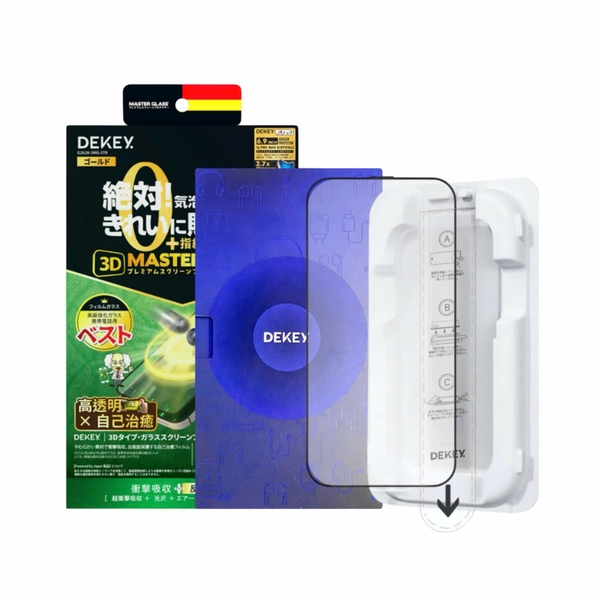 Miếng dán cường lực có khung trợ dán DEKEY 3D Master Glass Sentery (trong suốt) cho iPhone 17 Series