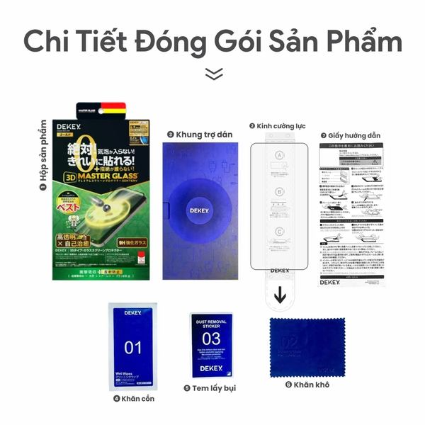 Miếng dán cường lực có khung trợ dán DEKEY 3D Master Glass Sentery (Chống Nhìn Trộm) cho iPhone 17 Series