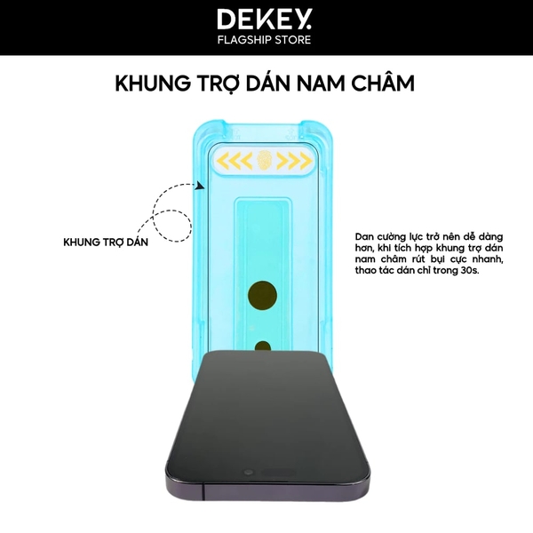 Miếng dán cường lực có khung trợ dán DEKEY 3D Master Glass Sentery (chống nhìn trộm) cho iPhone