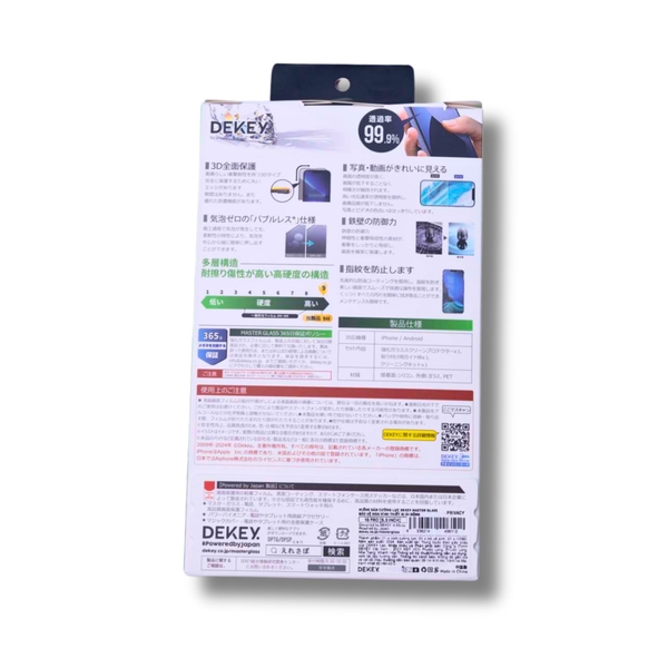 Miếng dán cường lực có khung trợ dán DEKEY 3D Master Glass Sentery (chống nhìn trộm) cho iPhone