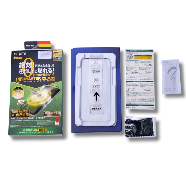 Miếng dán cường lực có khung trợ dán DEKEY 3D Master Glass Sentery (trong suốt) cho iPhone