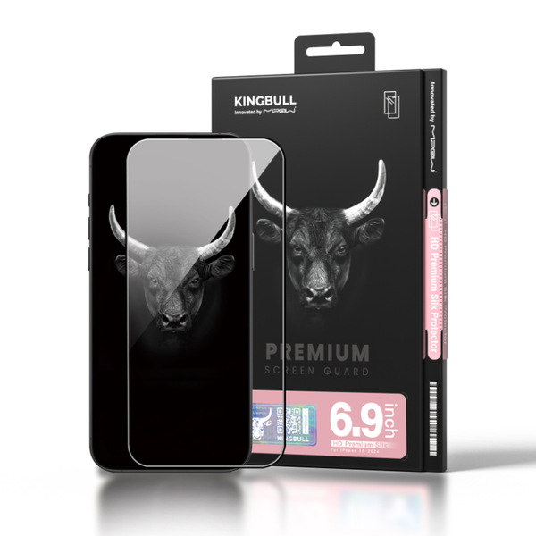 Miếng dán cường lực MIPOW KINGBULL PREMIUM SILK HD iPhone 16 | 16 Plus | 16 Pro | 16 Pro Max  (FULL VIỀN ĐEN)