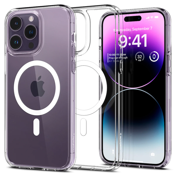 Ốp lưng iPhone 14 Pro Spigen Crystal Hybrid Magfit White