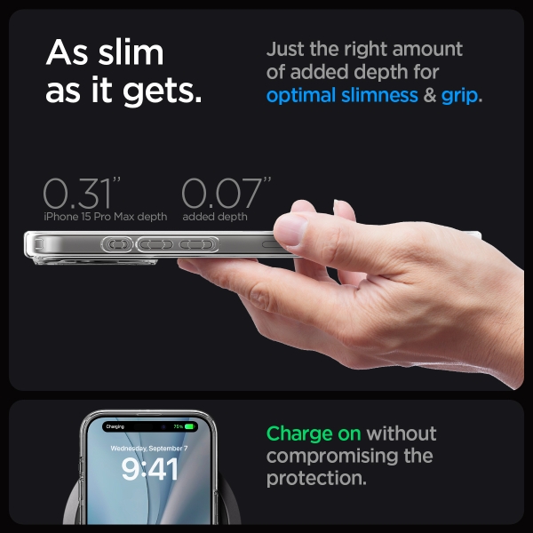 Ốp Lưng iPhone 15 PRO SPIGEN Crystal Hybrid Magfit White