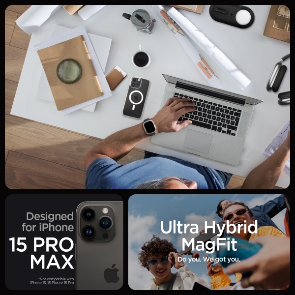 Ốp Lưng iPhone 15 PRO MAX SPIGEN Crystal Hybrid Magfit White