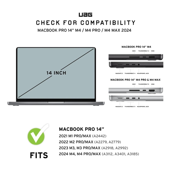 Ốp lưng UAG Macbook Pro 14 inch (M1/M2/M3/M4 Max & Pro) (2021-2024) Plyo