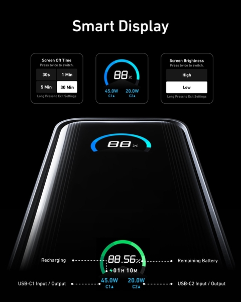 Pin Dự Phòng Anker Prime Fusion 9600mAh 65w (Built-In USB-C) A1339