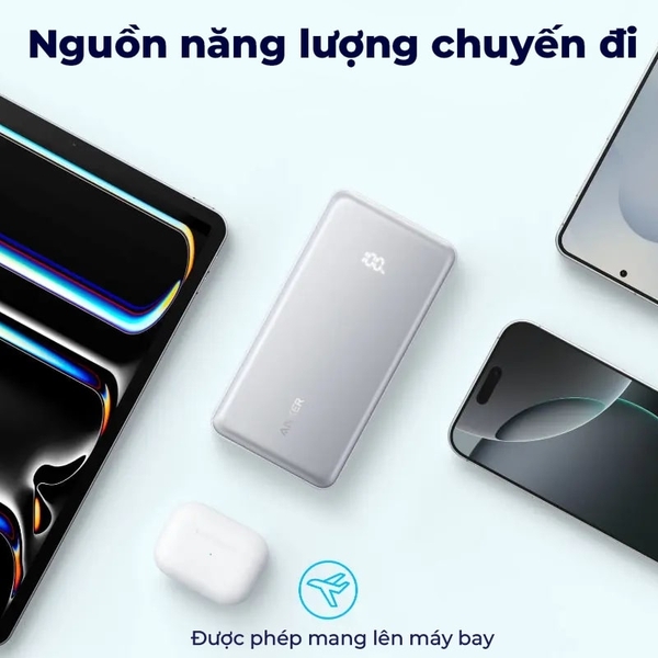 Pin Dự Phòng Anker Zolo 22.5W 20000 Tích Hợp Cáp USB-C - A110E