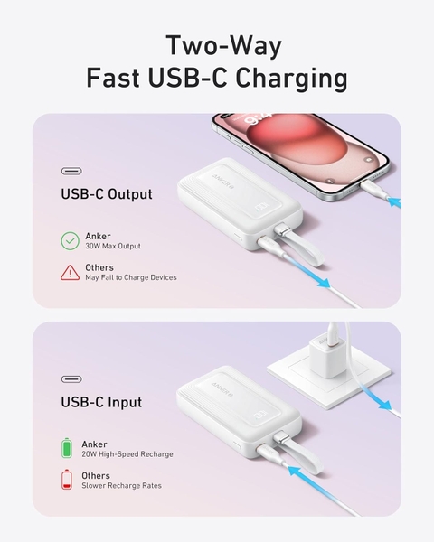 Pin Dự Phòng Anker Zolo 30W 10000 (Built-In USB-C) - A1688