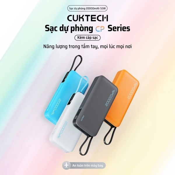 Pin dự phòng Cuktech 20000 mAh Max 55W (Built-In USB-C Connector) – PB200N