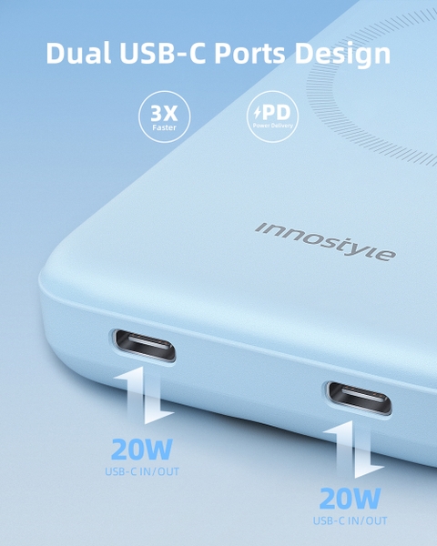 Pin Dự Phòng MAGSAFE iPhone & Apple Watch INNOSTYLE PowerMag Duo 2-IN-1 10000MAH IW202
