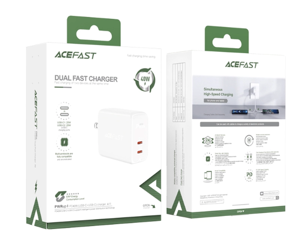 Sạc ACEFAST PD3.0 40W 2 cổng USB-C - A11