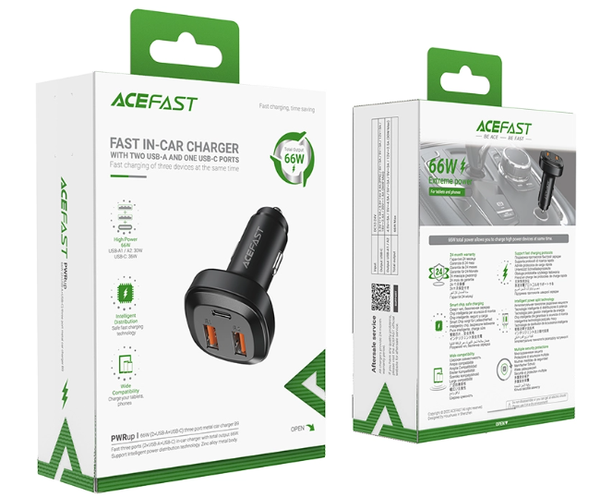 Sạc ô tô ACEFAST 66W 3 cổng - B9