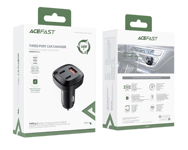 Sạc ô tô ACEFAST 66W 3 cổng - B3