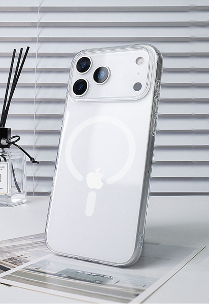 Ốp Lưng Magsafe Mipow Kingbull Button control Tempered Glass Transparent iPhone 17 Pro Max MGB17D