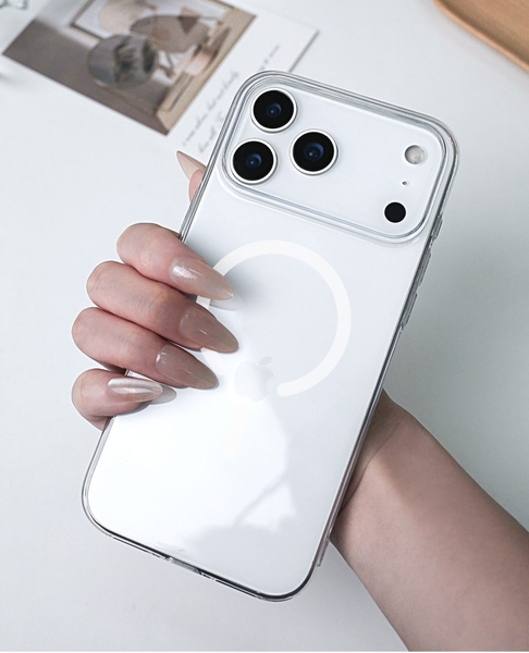 Ốp Lưng Magsafe Mipow Kingbull Button control Tempered Glass Transparent iPhone 17 Pro Max MGB17D