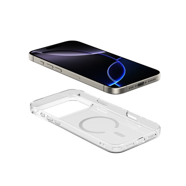 Ốp Lưng Magsafe Mipow Kingbull Button control Tempered Glass Transparent iPhone 17 Pro Max MGB17D