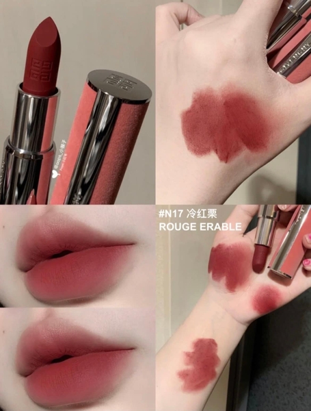 Son Givenchy Le Rouge Sheer Velvet 17 Rouge Erable Màu Đỏ Hồng Đất Vilip  Shop Mỹ Phẩm Chính Hãng 